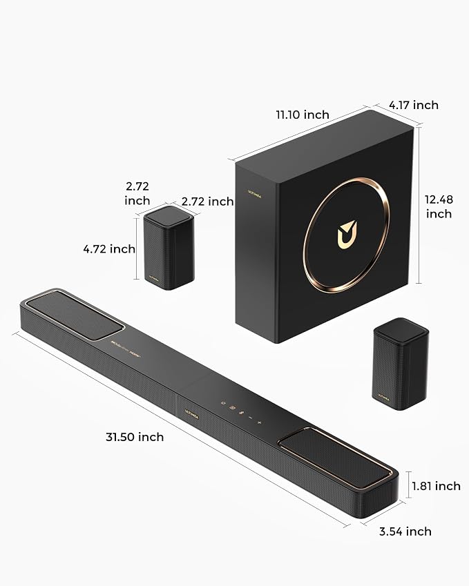ULTIMEA 5.1.2ch Sound Bar with Dolby Atmos, Surround Sound System - Image 8