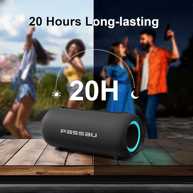 Passau Portable Bluetooth Speakers Loud 40W Peak Stereo Sound, Passive - Image 6