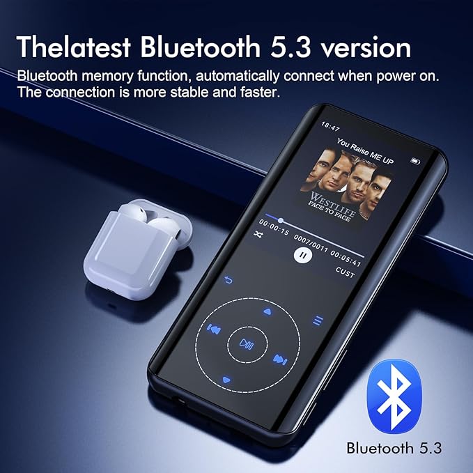 RUIZU 64GB MP3 Player with Bluetooth 5.3, 2.4 inch Screen, Portable Music Player - Image 5