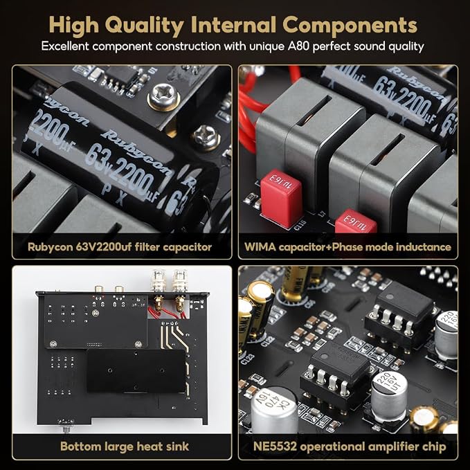 AIYIMA A80 Bluetooth Amplifier DAC Stereo HiFi Home Audio Receiver - Image 6