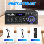 Daakro AK45 Stereo Audio Amplifier, 300W Home 2 Channel Wireless Bluetooth 5.0 - Image 8