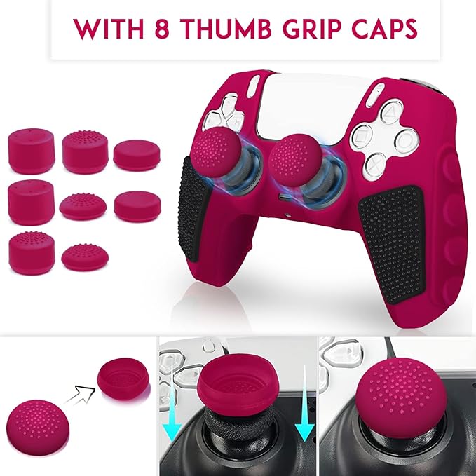 SIKEMAY Anti-Slip PS5 Controller Skin, Soft Thicken Non-Slip Studded Silicone - Image 7