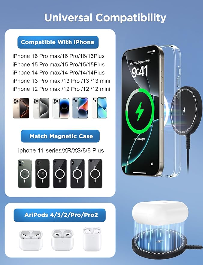 Magnetic Wireless Charger Fast Charge Strong Magnet Charging Pad - Image 3