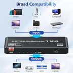 HDMI 2.0 Splitter 1 in 4 Out, LUKFOCAB 1x4 HDMI Splitter 4K@60Hz 8:8:8 HDR - Image 4