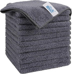 HOMEXCEL Grey Microfiber Cleaning Cloth, 12 Pack Premium Microfiber Towels by HOMEXCEL