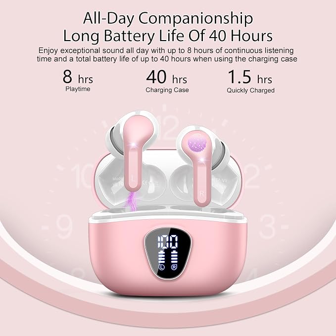 Wireless Earbuds, IP7 Waterproof in Ear Earphones, LED Display Ear buds - Image 4