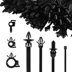160 Pcs Push Mount Cable Zip Tie, Car Wire Loom Routing Clips 7 Different Sizes by Dakchor