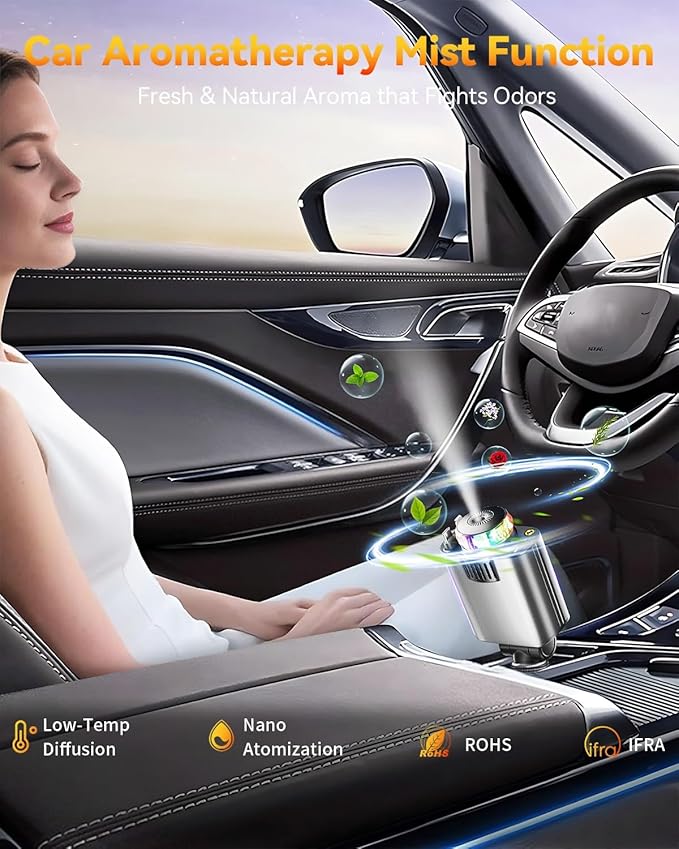 Retractable Car Charger with Air Freshener Diffuser & Star Lights, Car - Image 4