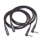 HUAELU 2Pack 3.3FT Right Angle 6.35mm TRS Stereo Male to Female Audio Cable by HUALEU