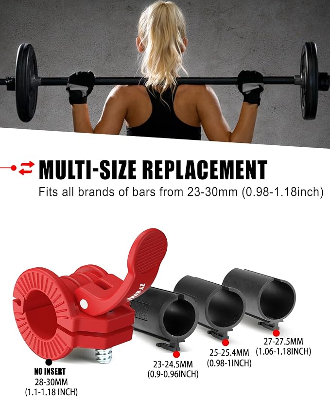 Pro Barbell Clips 1 inch Barbell Clamps 0.9-1.18inch Quick Release Weight Clips - Image 2