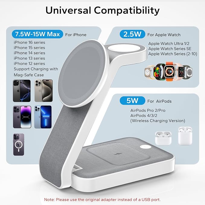 3 in 1 Foldable Wireless Travel Charging Station - Image 6