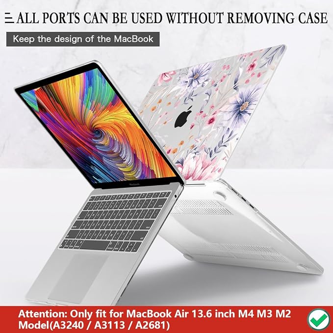 CISSOOK Flower Case for MacBook Air 13.6 Inch M4 M3 M2 Chip Model A3240 A3113 - Image 5