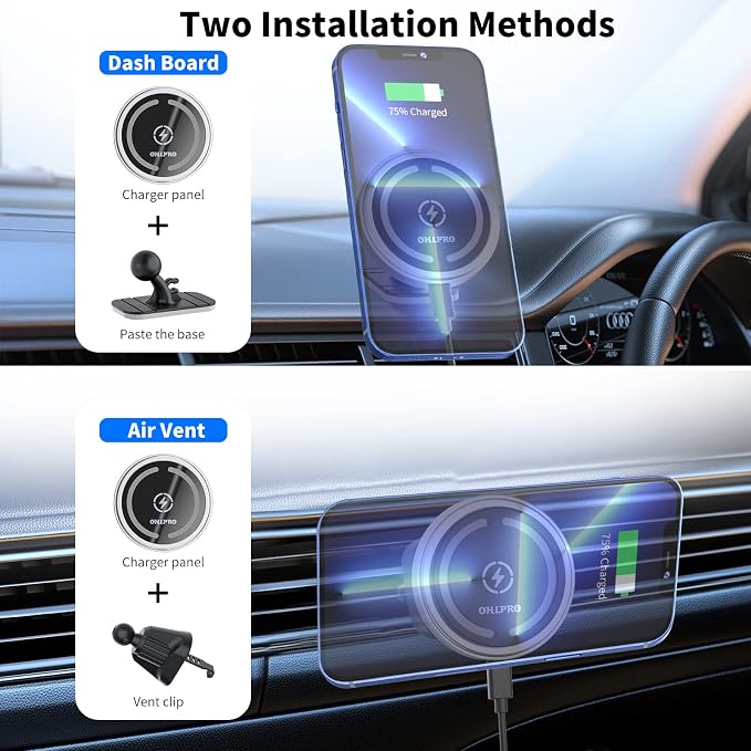 Magnetic Wireless Car Charger Compatible - Image 3