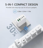 2Pack USB C Fast Charger Block, 50W 5-Port USB C Wall Charger Brick, 2 USB A & - Image 6