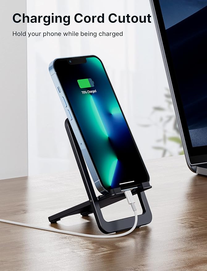 JSAUX Cell Phone Stand, Foldable Aluminum Adjustable Phone Holder - Image 2