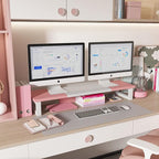 WESTREE Dual Monitor Stand Riser, Wood and Steel Monitor Stand Riser, Computer - Image 2