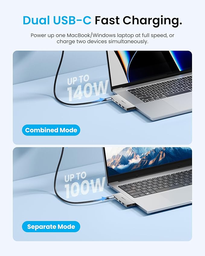 VENTION 6-in-2 USB C Hub for MacBook Neo/Air/PRO, 80Gbps Detachable Magnetic 8K - Image 6