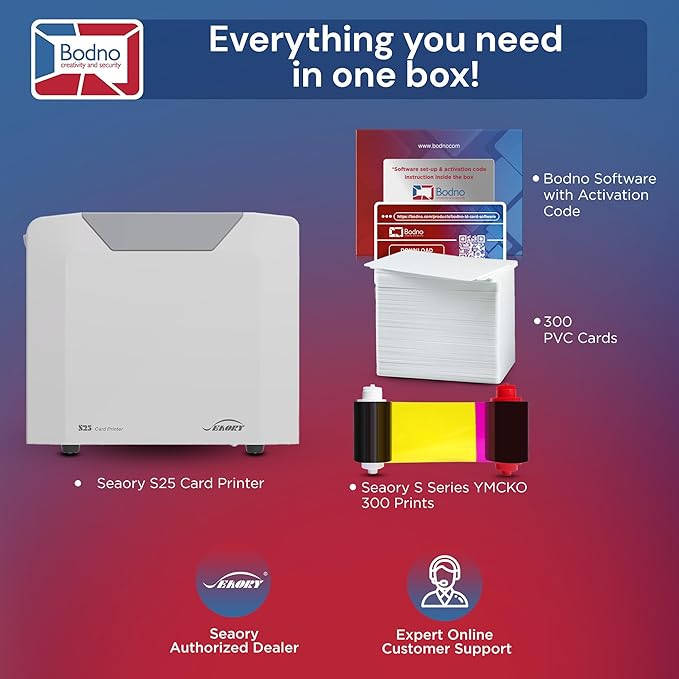 Bodno Seaory S25 Single Sided ID Card Printer & Complete Supplies Package ID - Image 2