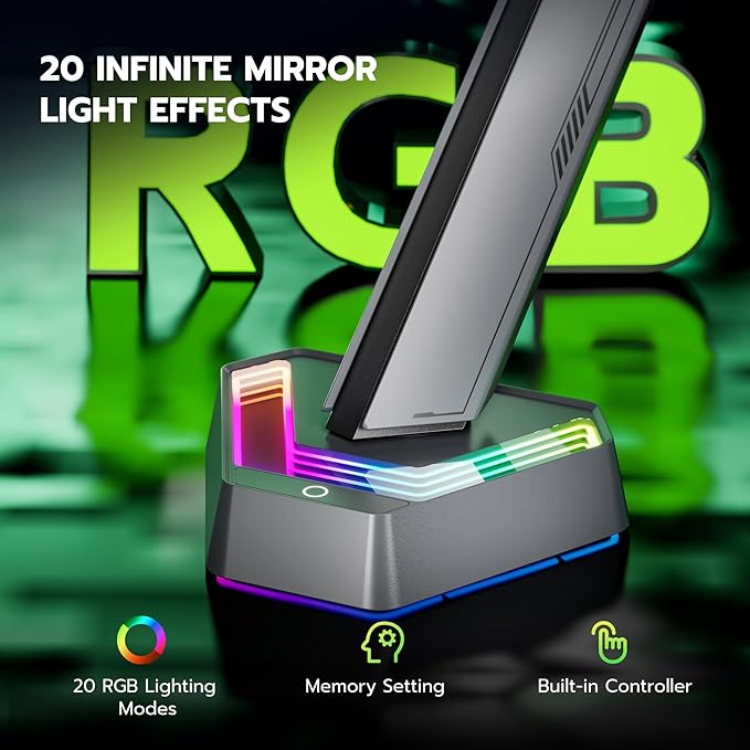 ARES WING RGB Single Monitor Arm Desk Mount - Image 2