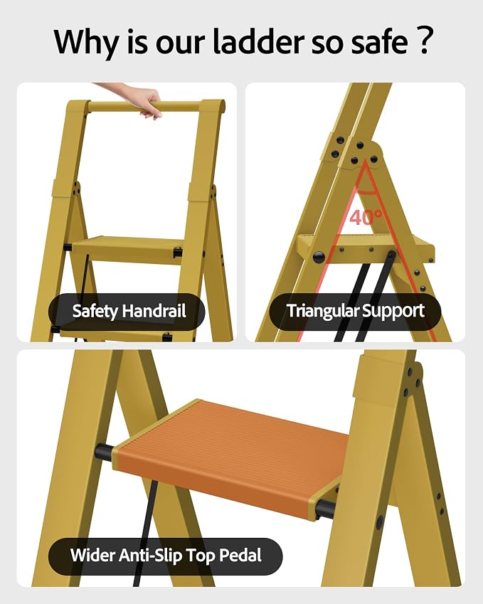 Taranta 4 Step Ladder, Lightweight Aluminum Step Stool - Image 3