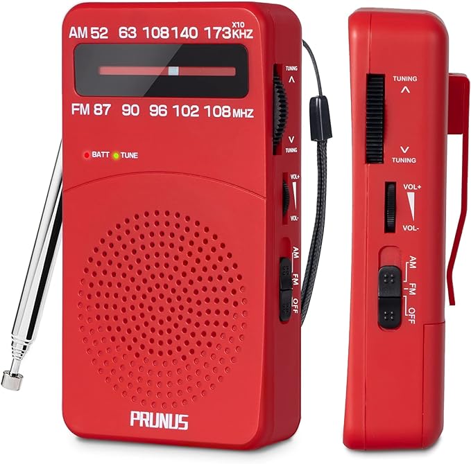 PRUNUS J-166 Portable Radio AM FM, Battery Operated Radio by PRUNUS