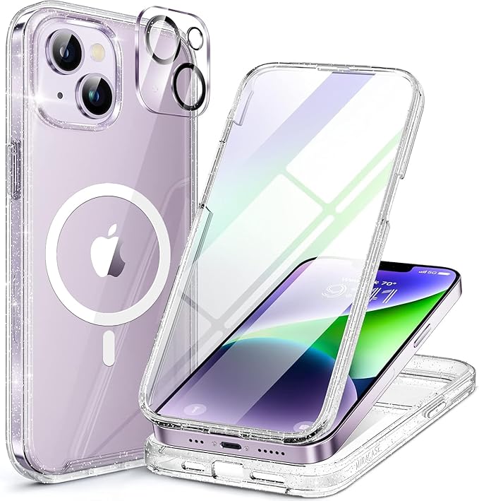 Miracase Magnetic for iPhone 14 Case 6.1", Full-Body Protective Bumper 14 Phone by Miracase