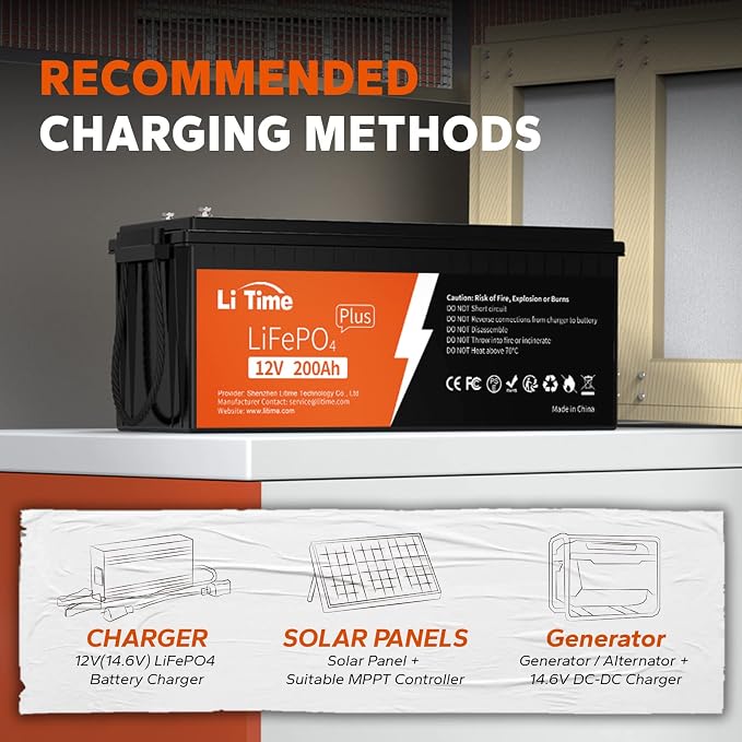 LiTime 12V 200Ah Plus Lithium LiFePO4 Battery, Built-in 200A BMS, 4000+ Deep - Image 6