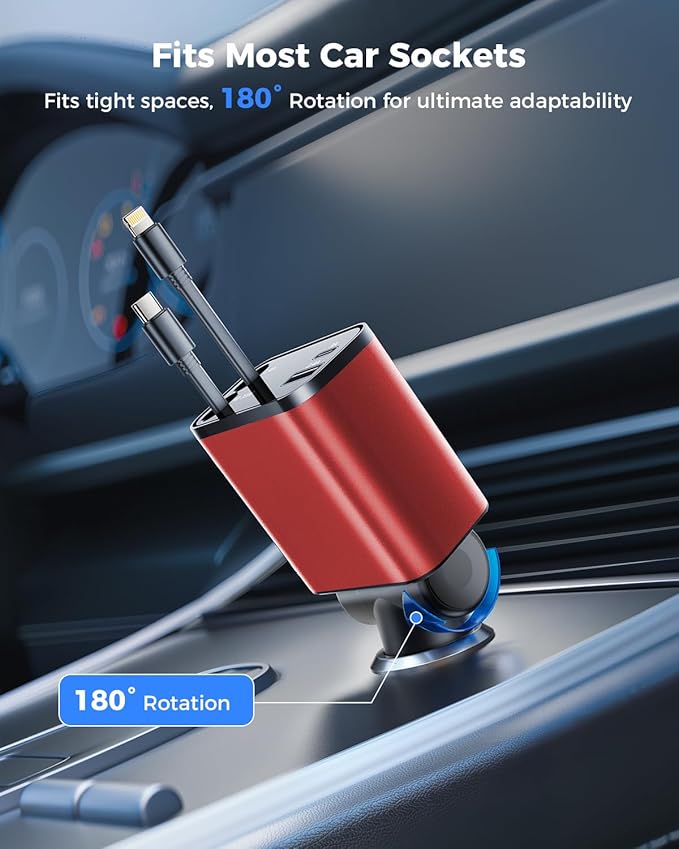 4 in 1 Retractable Car Charger, SUPERONE Smaller Fast Car Phone Charger 69W - Image 7