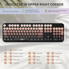 Wireless Keyboard and Mouse Combo, 104 Round Keys Cute Colorful Keyboard and - Image 3
