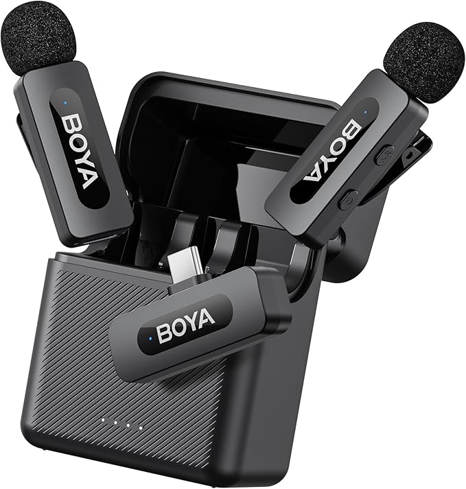 BOYA BY-V30 Wireless Lavalier Microphone, USB Type-C Mini Laple Mics by BOYA