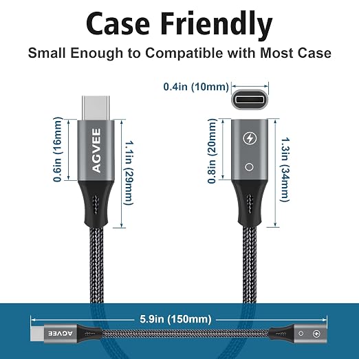 AGVEE 2 Pack 4 inch Lightning Female to USB C Male PD Adapter, 27W Fast Charger - Image 7