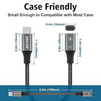 AGVEE 2 Pack 4 inch Lightning Female to USB C Male PD Adapter, 27W Fast Charger - Image 7