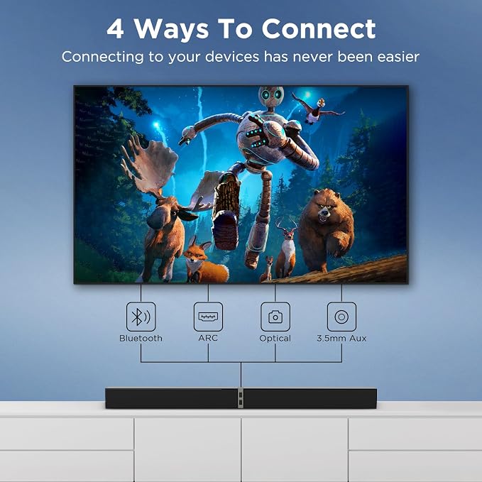 MZEIBO Sound Bar for Smart TV, 80W Bluetooth Soundbar 2 in 1 Detachable Design - Image 5