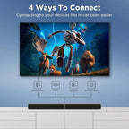 MZEIBO Sound Bar for Smart TV, 80W Bluetooth Soundbar 2 in 1 Detachable Design - Image 5