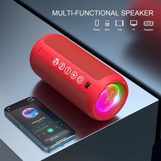 Ortizan Portable Bluetooth Speaker: IPX7 Waterproof, 24W Loud Sound, Deep Bass - Image 2