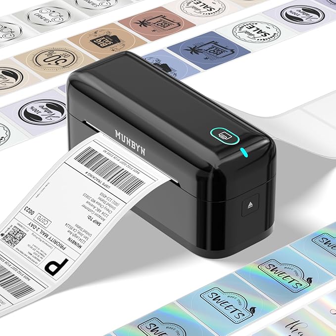MUNBYN Bluetooth Thermal Label Printer RealWriter RW402B, 4x6 Shipping Label by MUNBYN