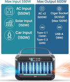 Solar Generator 600W, Portable Power Station - Image 3