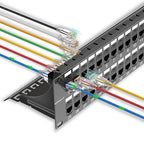 Patch Panel 48 Port Cat6a with Coupler Keystone, Cat6 Network Patch Panel 10G by Unknown
