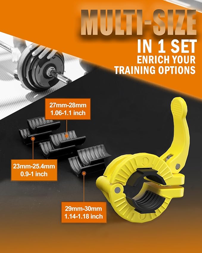 MAXRICH Barbell Clamp 1 inch Multiple Sizes & Adjustable Weight Clips - Image 2