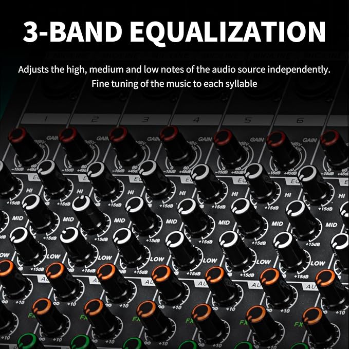 Depusheng MX12 12 Channel Sound Mixer Audio Mixing Console 48V 256DSP - Image 7