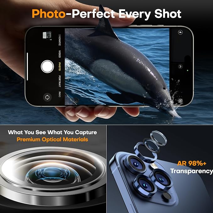 Camera Lens Protector for iPhone 16 Pro Max/16 Pro/15 Pro Max/15 Pro/14 Pro - Image 5