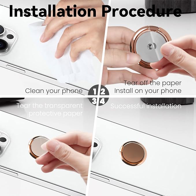 Metal Cell Phone Ring Holder Finger Ring Stand, 360 Degree Rotation Ring - Image 7