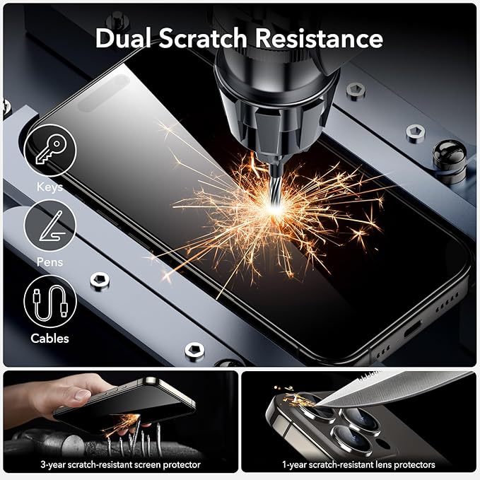 ESR 3+2 Pack for iPhone 15 Pro Max Screen Protector, Full Coverage Ultra-tough - Image 5