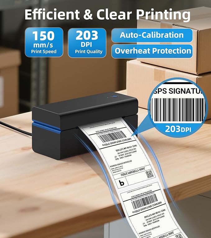 ORGSTA Bluetooth Thermal Shipping Label Printer T001-Plus Wireless 4x6 Shipping - Image 7