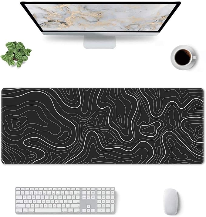 Topographic Contour Extended Big Mouse Pad Large, Gaming Mouse Pad Desk Pad - Image 4