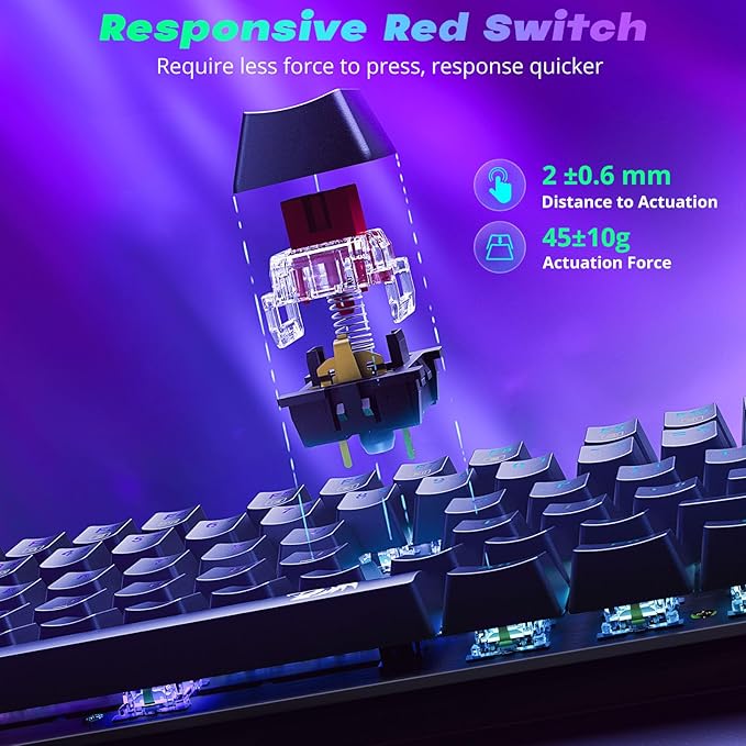 Redragon Mechanical Gaming Keyboard Wired, 11 Programmable Backlit Modes - Image 3