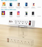 Desk Clamp Power Strip with PD20W USB-C, 2 in 1 Dual Layer Under Desk Power - Image 7