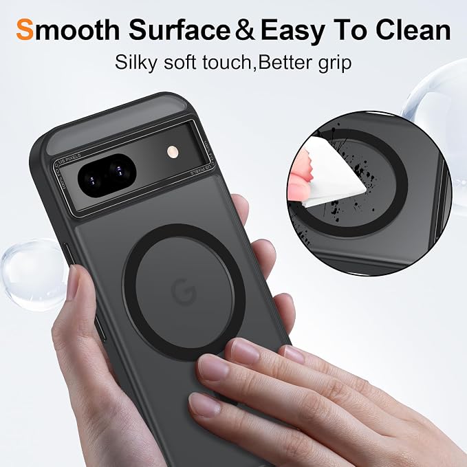 Magnetic for Google Pixel 8a Case, Shockproof Slim Translucent Matte Anti-Slip - Image 5