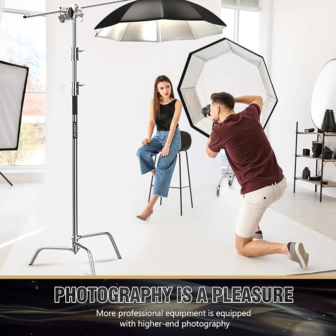 LOMTAP C Stand Light Stand Stainless Metal Photography Kit - Image 6