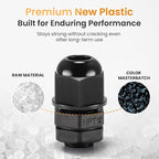 QILIPSU 50pcs 1/4" NPT Cable Gland Waterproof IP68 Nylon Cable Pass Through - Image 3